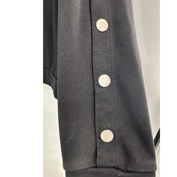 NWOT Tobi Black Silver Button on Sleeves Sweatshirt Small/Petite - Picture 5 of 8